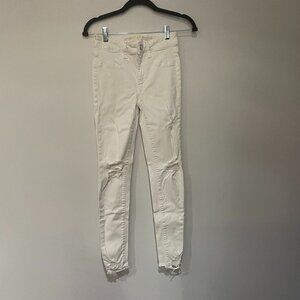 American Eagle Outfitters White Ripped Skinny Jeans